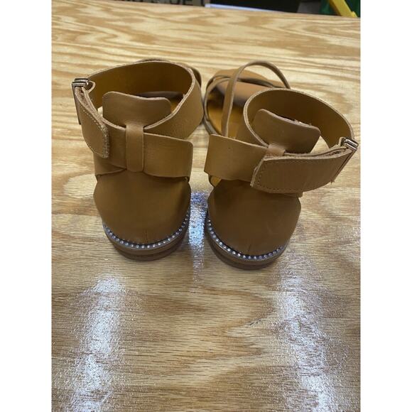 Franco Sarto Giola Sandals Women's 9.5 M Brown Leather Ankle Strap Buckle S62 - Picture 4 of 5